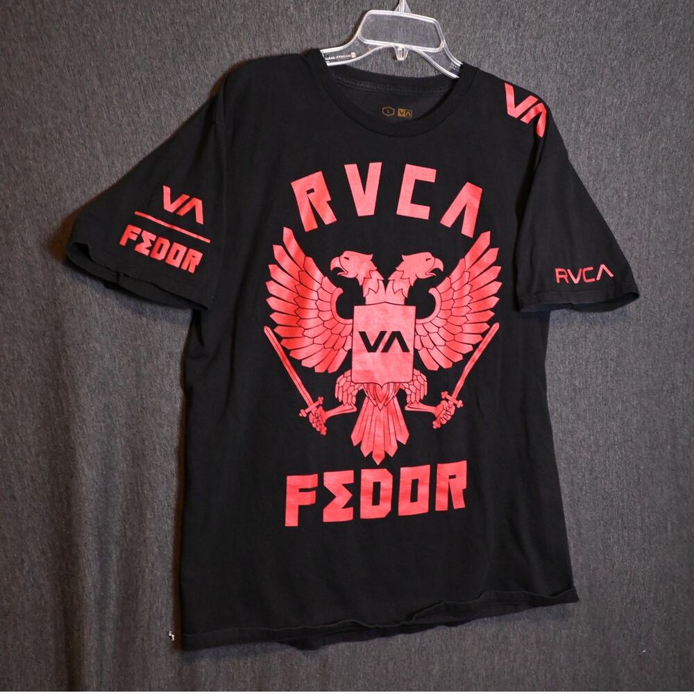 RVCA x Fedor Men's L Emelianenko MMA T-Shirt Double Headed Eagle Strikeforce